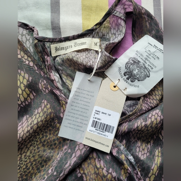 Bolongaro Trevor Draped Snake Sleeveless Top, BNWT, size M - Picture 9 of 10